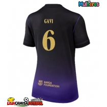 Camisa de Futebol Barcelona Paez Gavi #6 Equipamento Secundário Mulheres 2026-27 Manga Curta